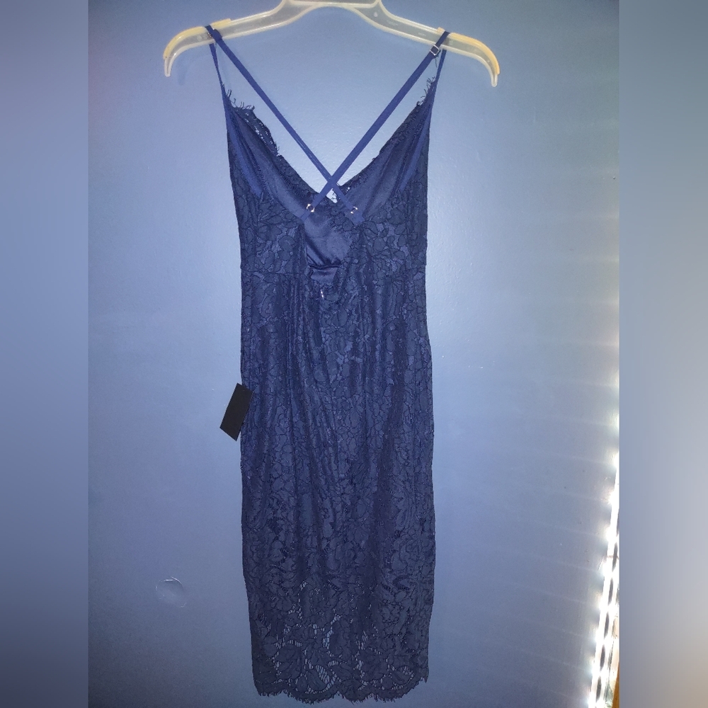 Lulus Flirting with Desire Navy Blue Lace Bodycon Dress XS - Picture 5 of 7